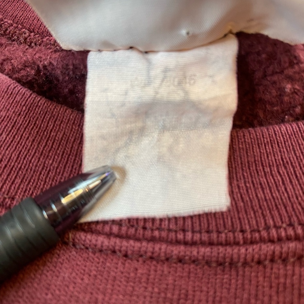 Vintage 90s Aeropostale Varsity Distressed Crewneck Maroon Sweatshirt Size M - Picture 6 of 8